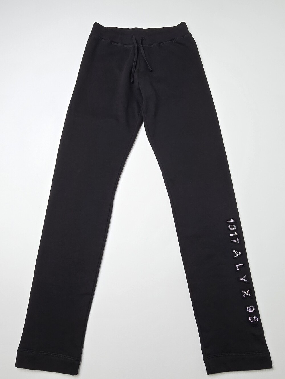 1017 ALYX 9SM Black Sweatpants Rhinestone Logo Women's Size S Tall Extra Long